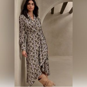 Banana Republic Factory Silky Wrap High Low Dress